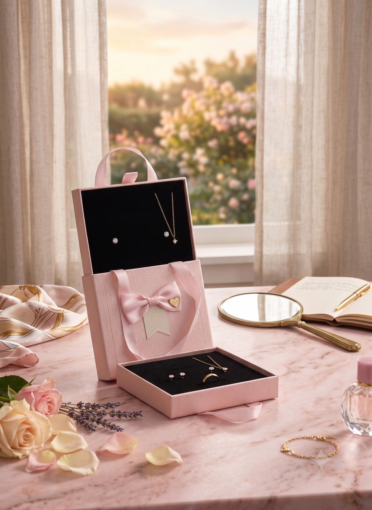 Jewelry Organizer Gift Box Set with Bow - Small