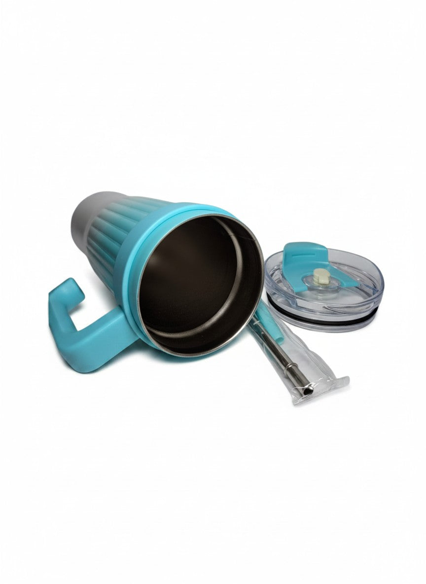 ELEGANTALCOVE - Naaya Luxe Premium Ribbed Travel Tumbler Mug 1.2 L