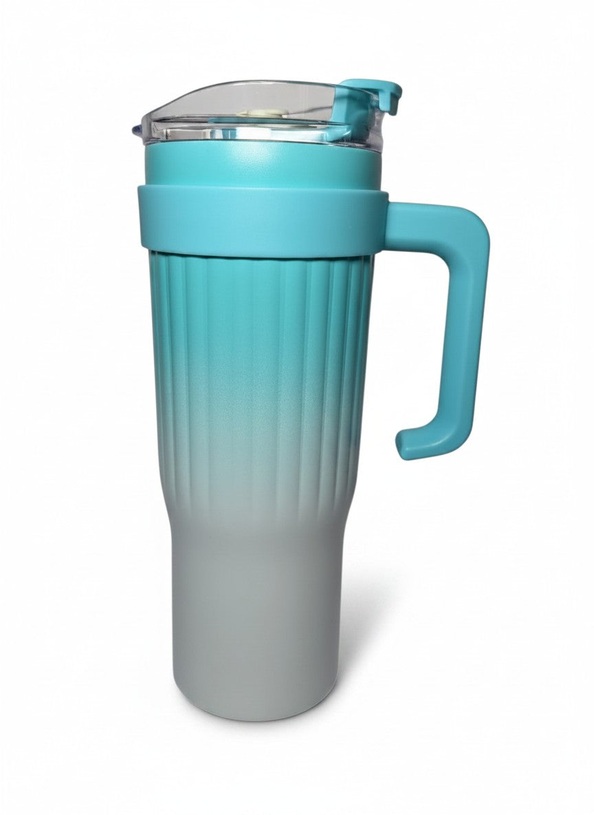 ELEGANTALCOVE - Naaya Luxe Premium Ribbed Travel Tumbler Mug 1.2 L